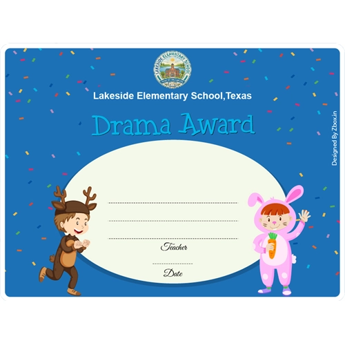 Tiny Tot Drama Classroom Award Certificate